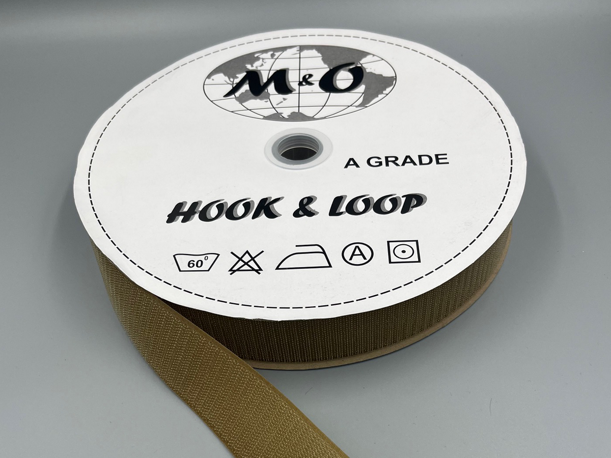Велькро лента M&O 40мм 100% нейлон Cayot Brown крючок
