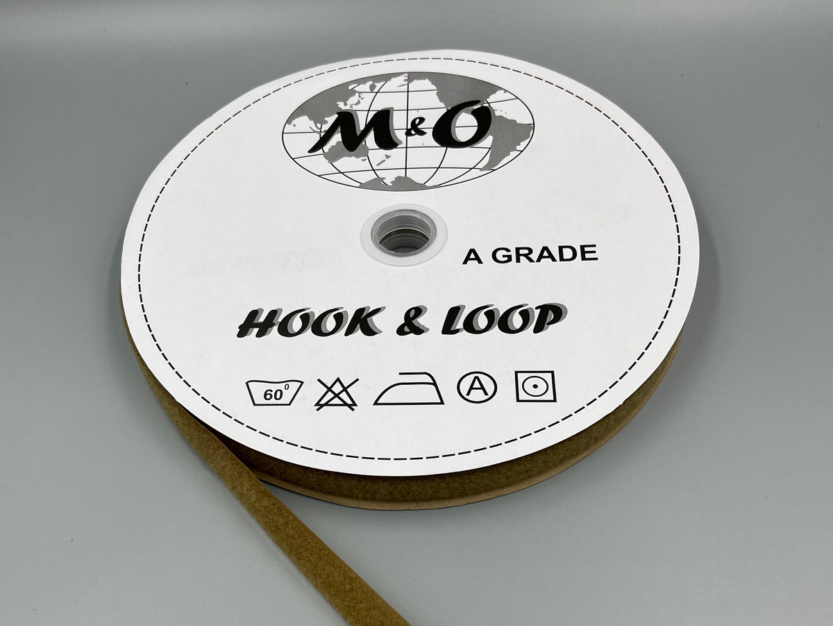 Велькро лента  M&O 20мм 100% нейлон Cayot Brown петля