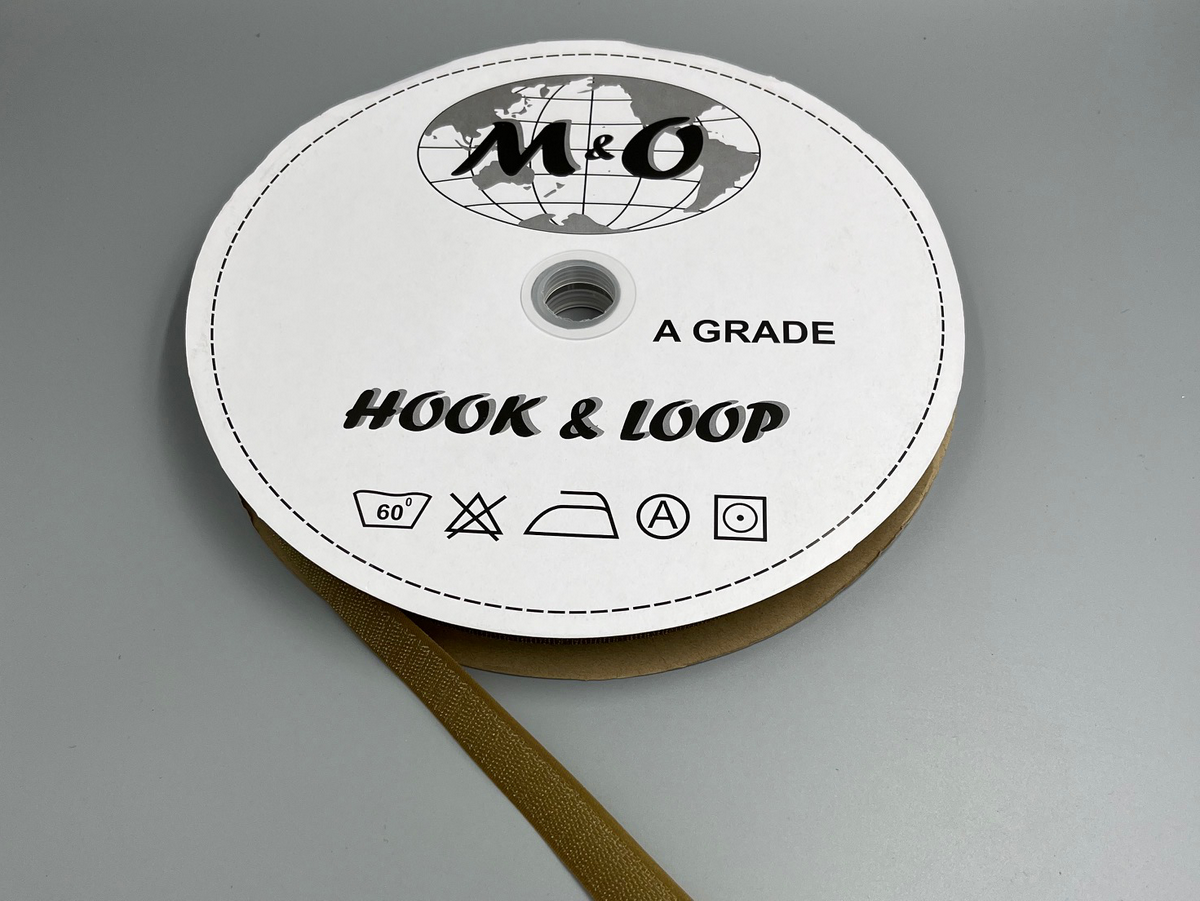 Велькро лента M&O 20мм 100% нейлон Cayot Brown крючок