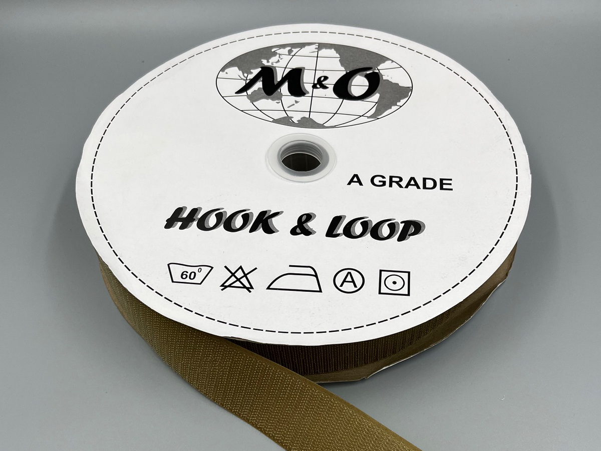 Велькро лента M&O 50мм 100% нейлон Cayot Brown крючок