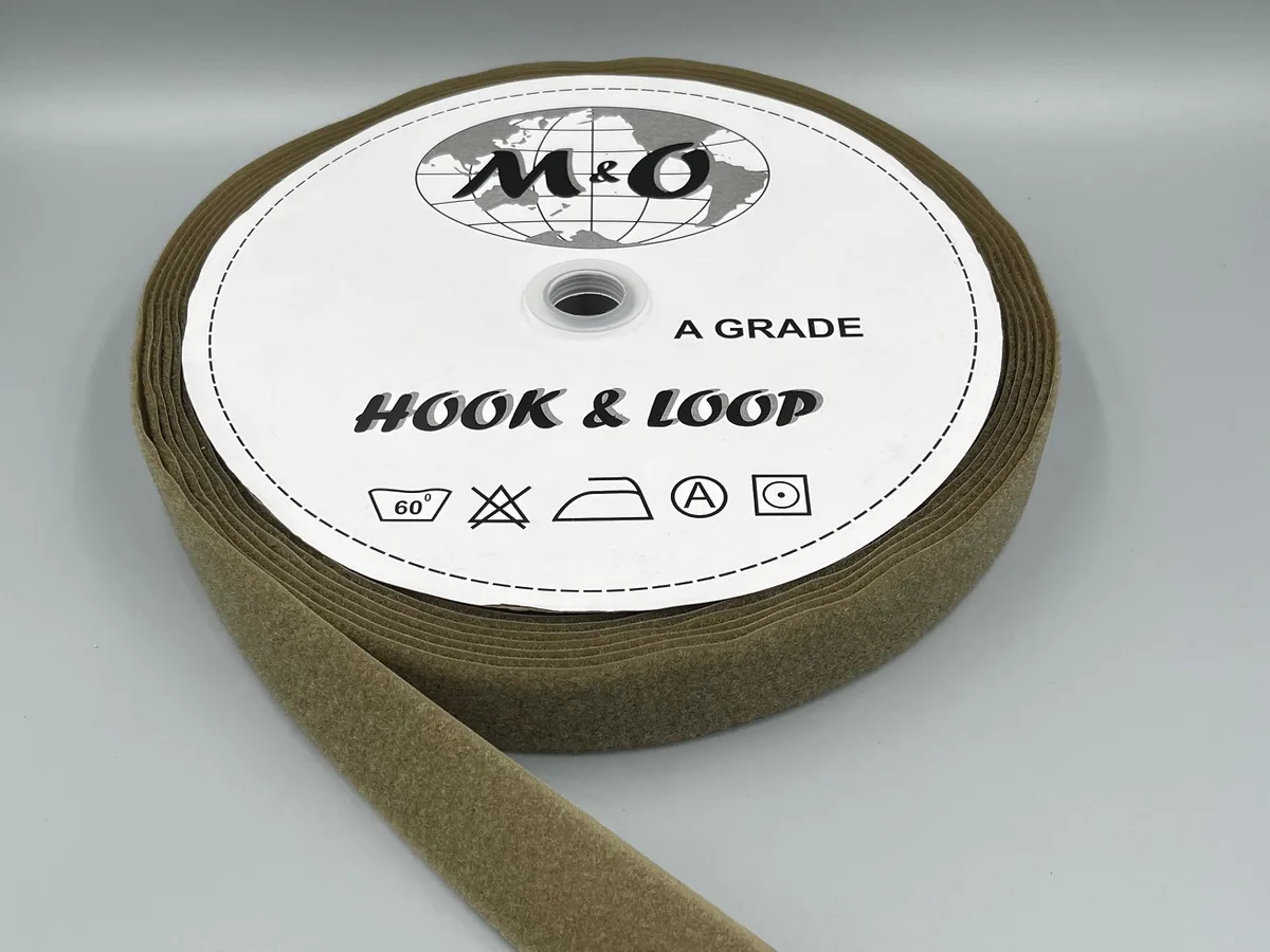 Велкро лента M&O 40мм 100% нейлон TAN крючок