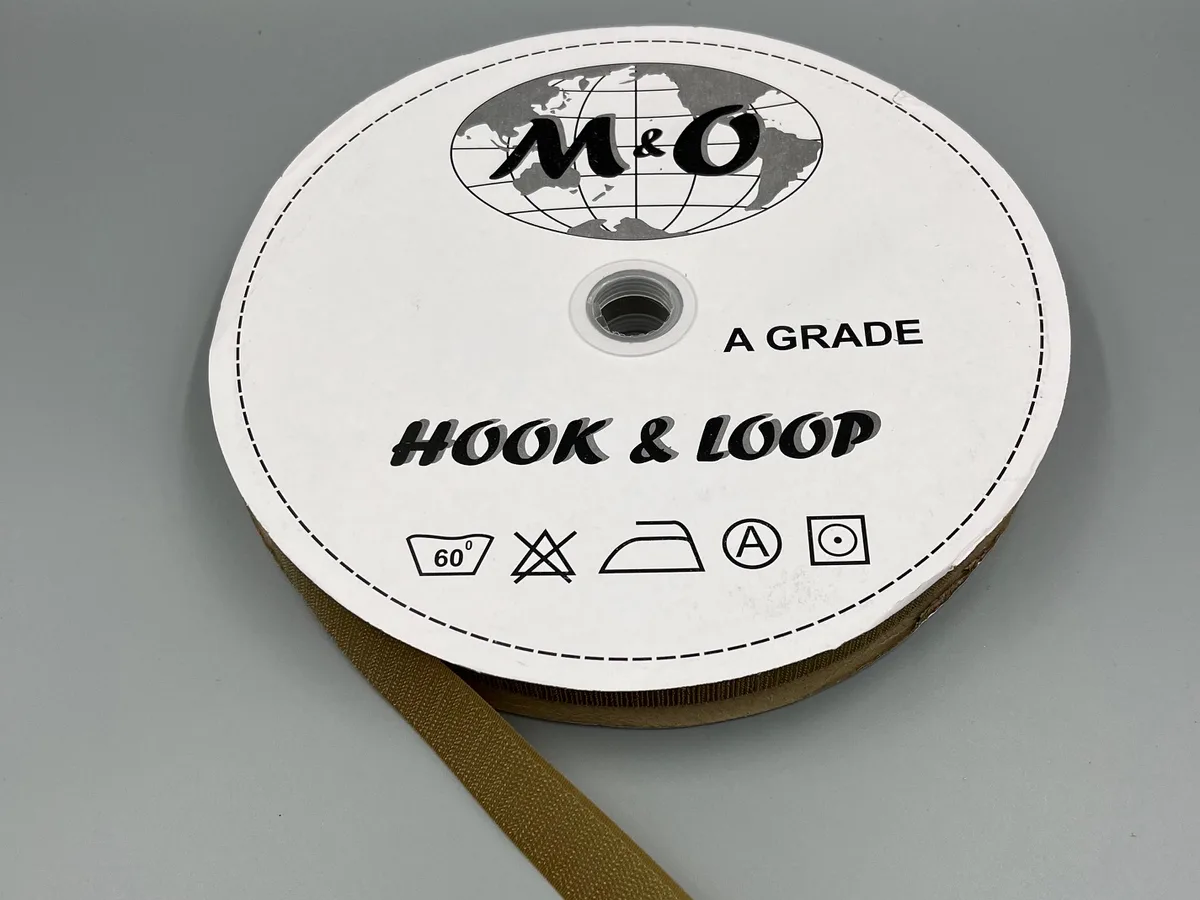 Велкро лента M&O 25мм 100% нейлон Cayote Brown крючок
