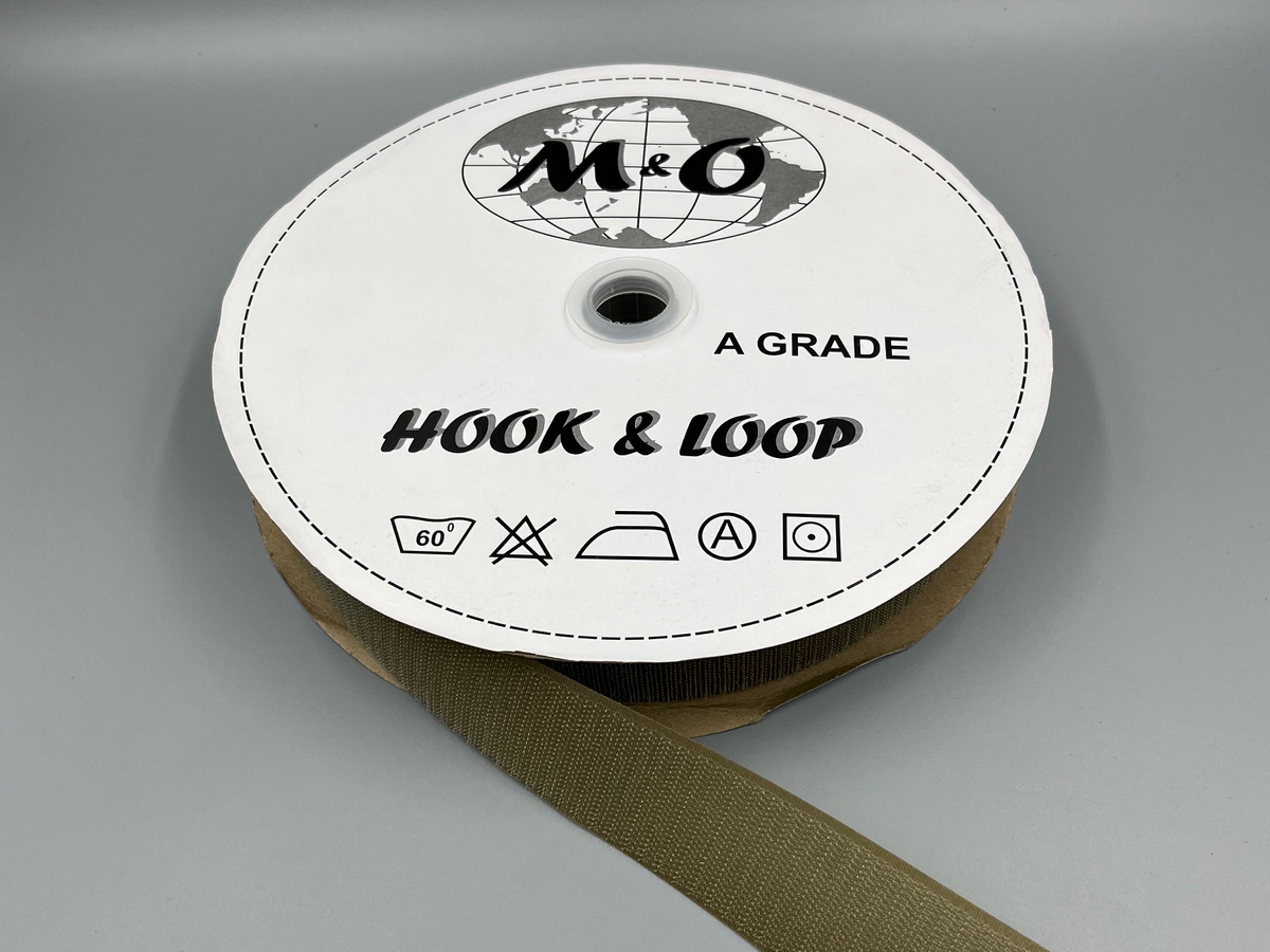 Велькро лента M&O 50мм 100% нейлон TAN крючок