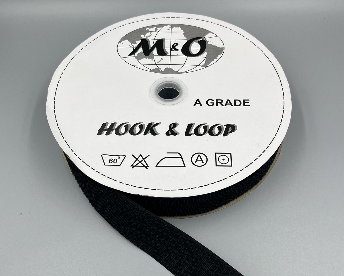 Велькро лента M&O 30мм 100% нейлон черная крючок