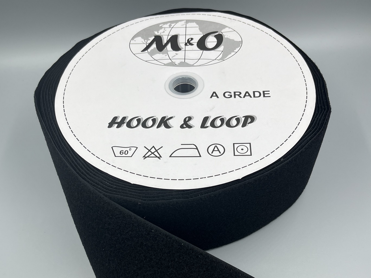 елькро лента M&O 100мм 100% нейлон черная петля