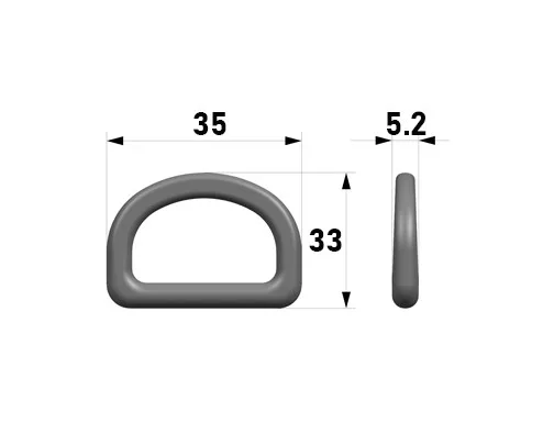 Полукольцо Woojin Plastic 25мм 4274 Черный